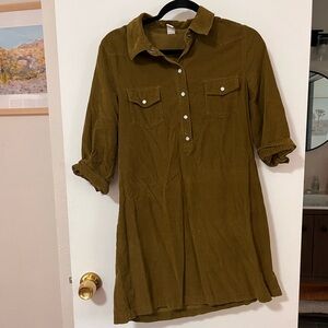 Olive Green Corduroy Dress